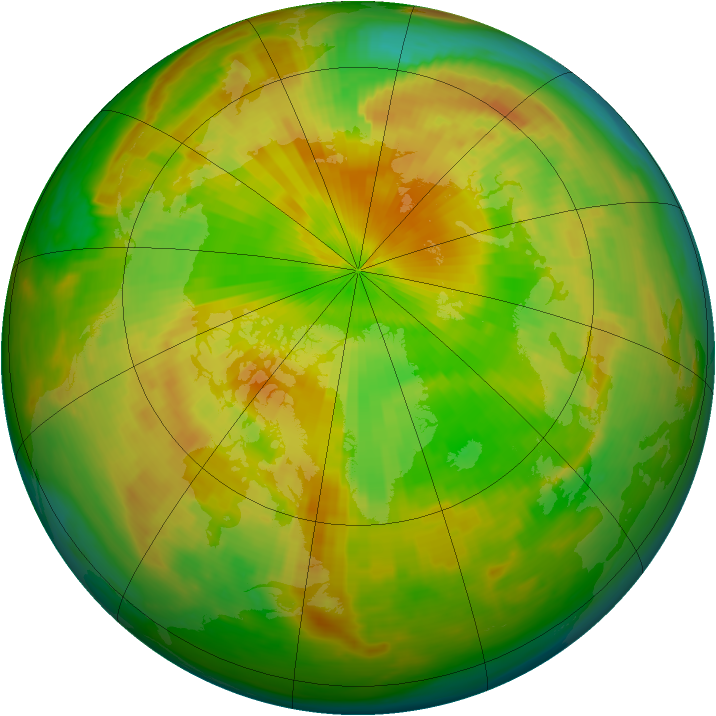 Arctic ozone map for 17 May 1990